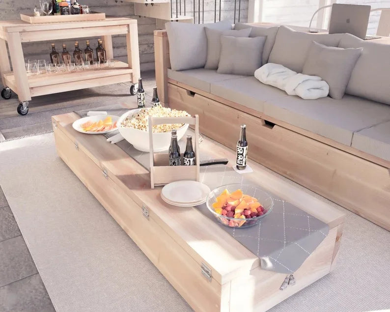 DIY Modular Sofa With Storage And Convertible Table Woodworking Building Plan Beginner Friendly Furniture Build