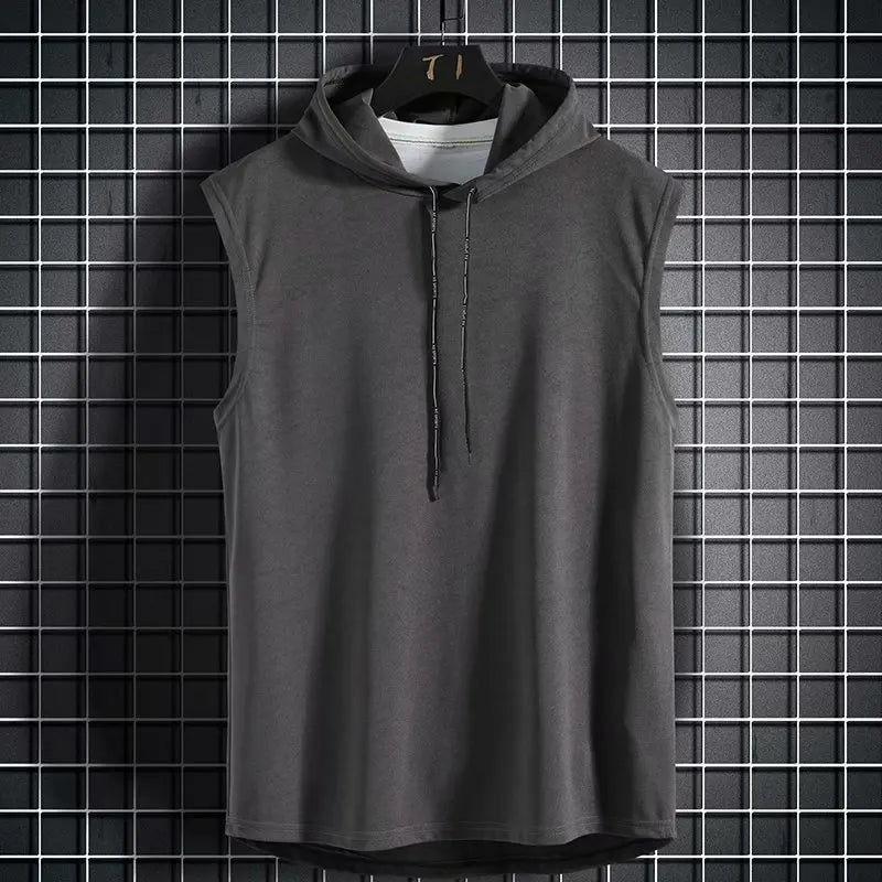 Solid Color 2023 Brand New Men's Tank Tops Vest Sleeveless Tees for Male Hooded Man Vests Tops Hip Hop Men Tank Top T Shirt
