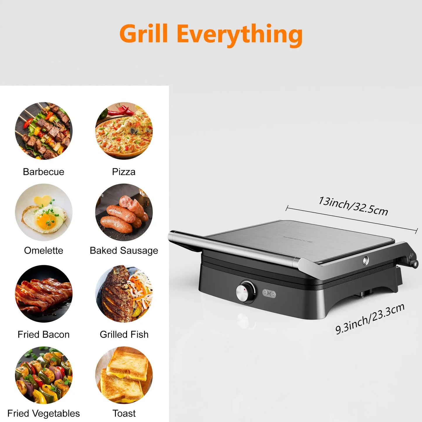 Panini Press Grill Indoor Sandwich Maker with Temperature Setting 4 Slice Non Stick Grill Opens 180 Degrees 1200 Watt