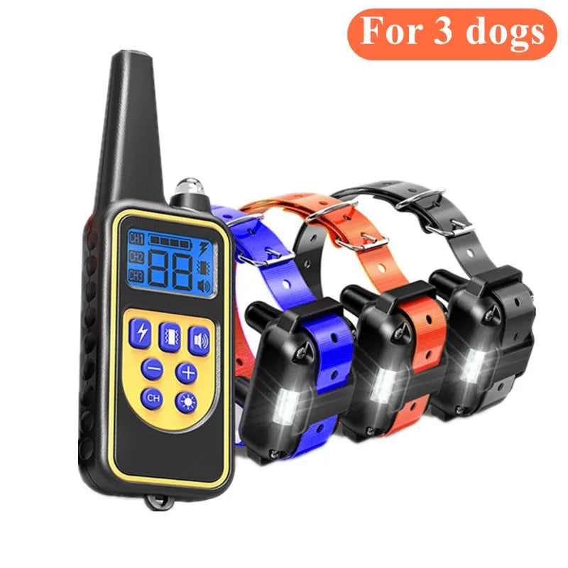 Electric Dog Training Collar Waterproof Bark Control Device with Remote Rechargeable for All Dog Sizes