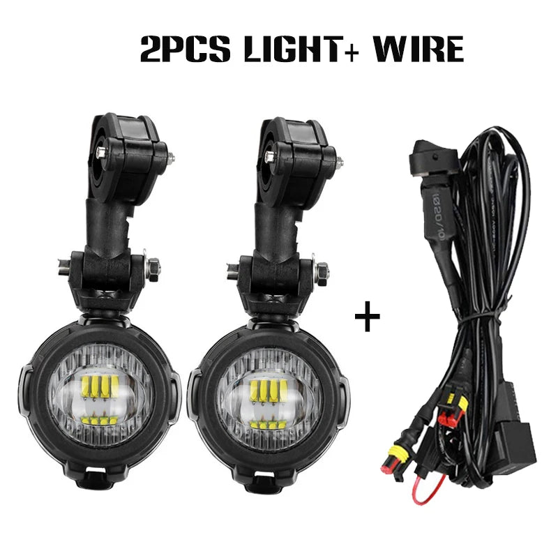 E9 Mark Motorcycle LED Fog Lights for BMW R1250GS ADV F800GS R 1250 GS LC Yamaha MT07 MT09 Universal Auxiliary Light Assembly