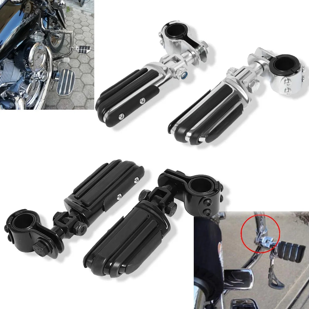 1 1/4 Inch 32mm Motorcycle Foot Rest Highway Engine Guard Foot Pegs Mount Footrest for Harley Touring Honda Kawasaki Suzuki Yamaha