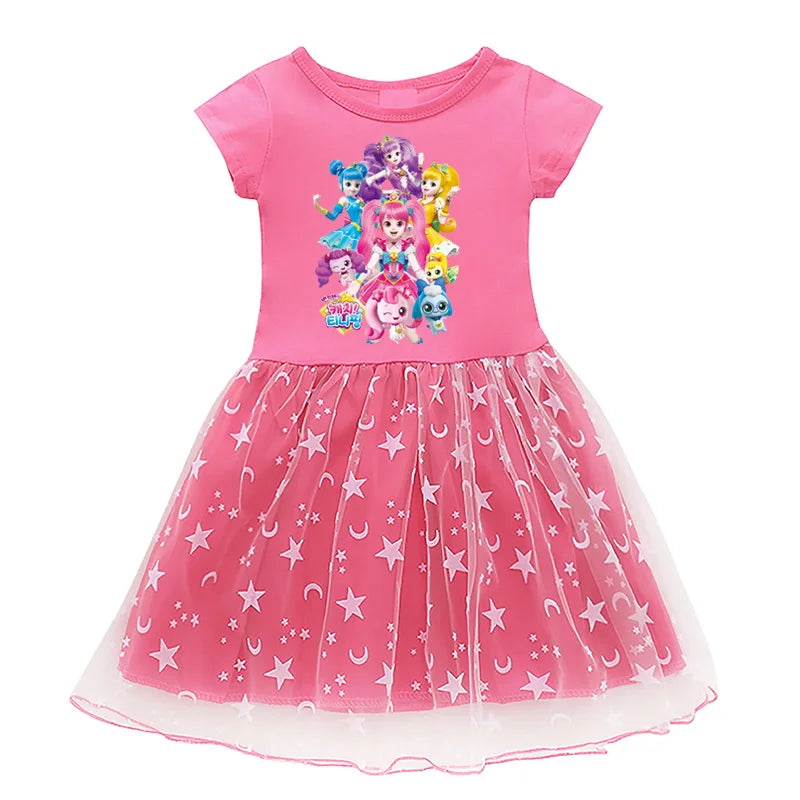 Kids Cotton Knee-Length Dress for Girls Birthday Party Princess Costume Halloween Cosplay