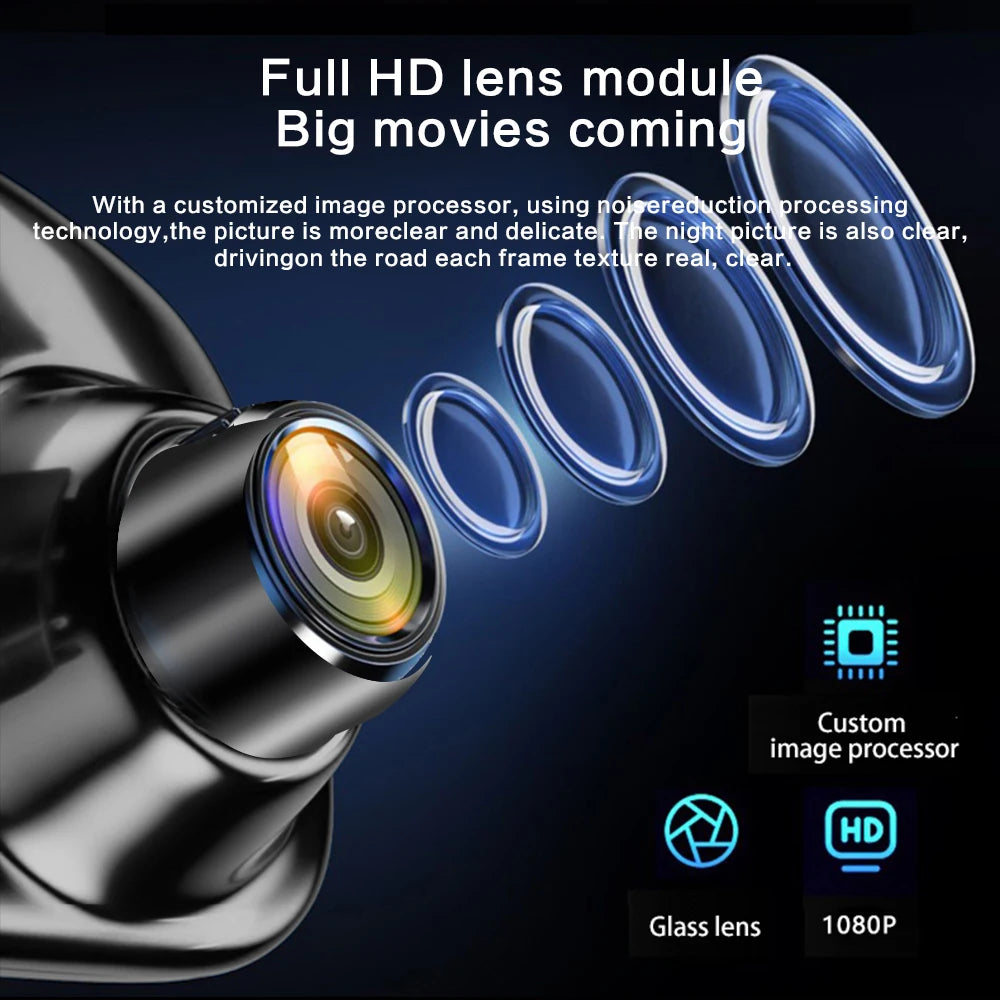 4.2 Inch Large Rear View Mirror Tachograph Dual Lens HD 1080P Automotive Video Recorder Car DVR