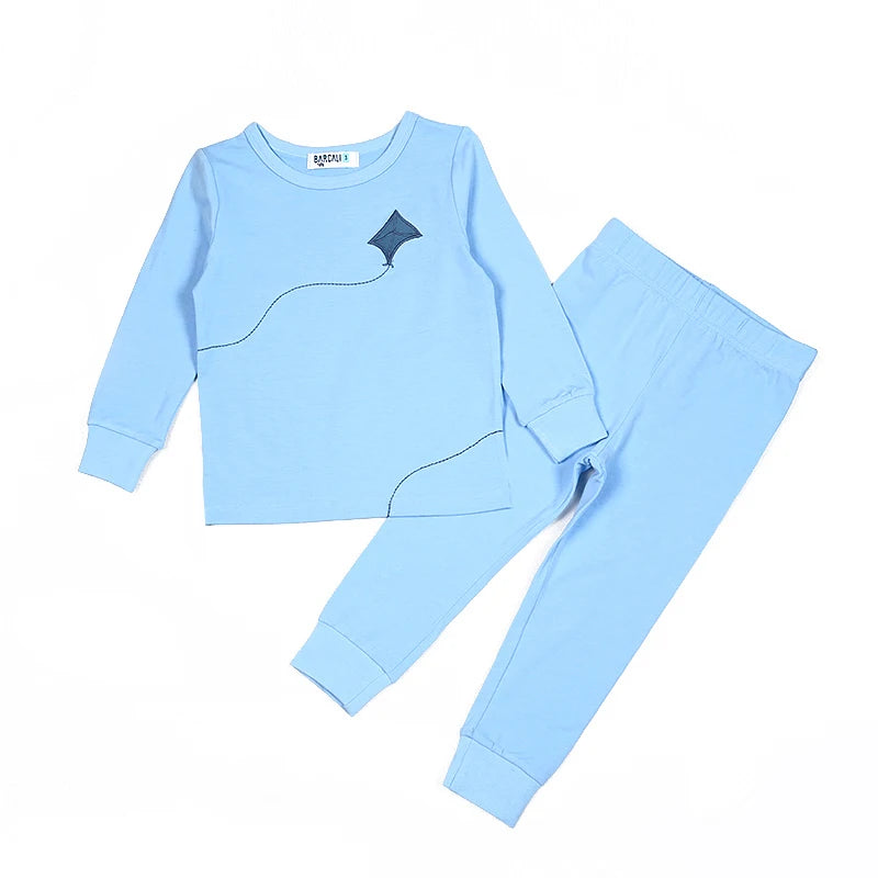 Barcali Modal Soft Family Matching Pajamas for Kids Boys Girls Baby Pink and Blue Spring Summer Casual Clothing