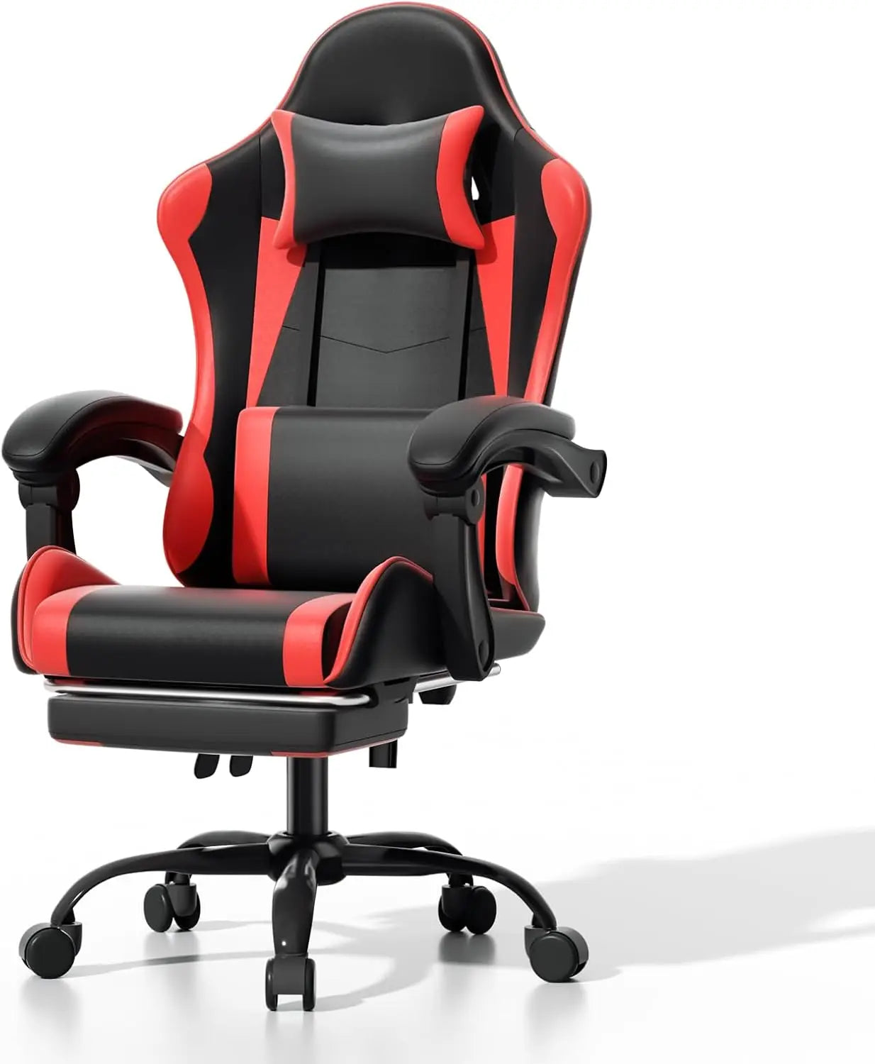 Athena Collection Carbon Fiber Black Gaming Chair - Ergonomic with Footrest Headrest Lumbar Support Height Adjustable Swivel