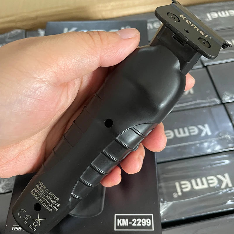 Kemei 2299 Cordless Hair Trimmer Zero Gapped Carving Clipper Professional Electric Hair Cutting Machine