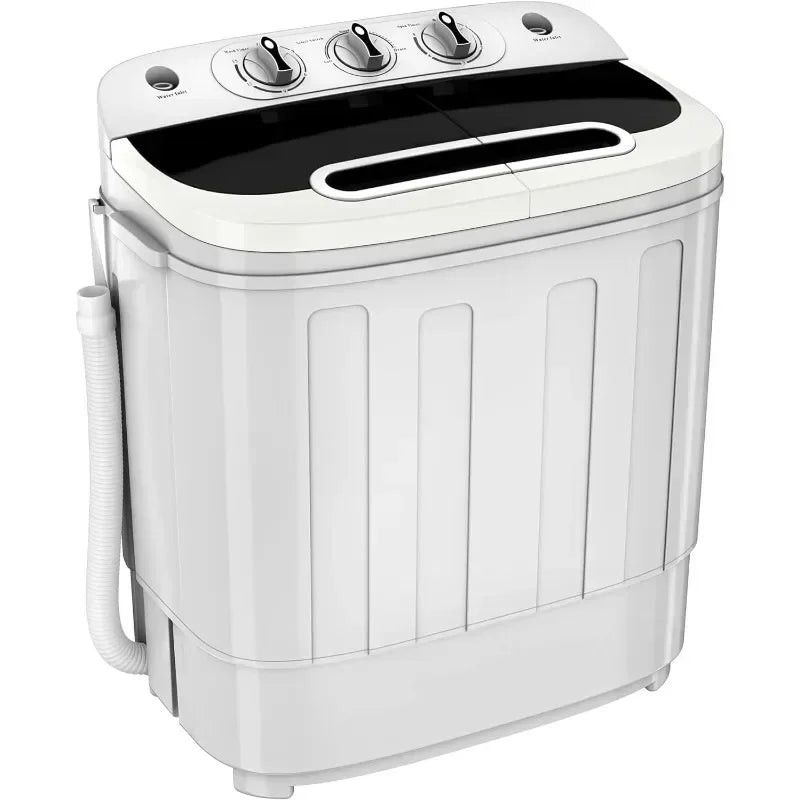 QWZENY Portable Mini Twin Tub Washing Machine 13lbs Capacity with Spin Dryer Compact Washer
