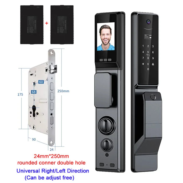 Waterproof Outdoor Smart Lock Wifi Alexa Tuya APP Aluminium Alloy Material Fingerprint Password Smart Door Lock With Camera