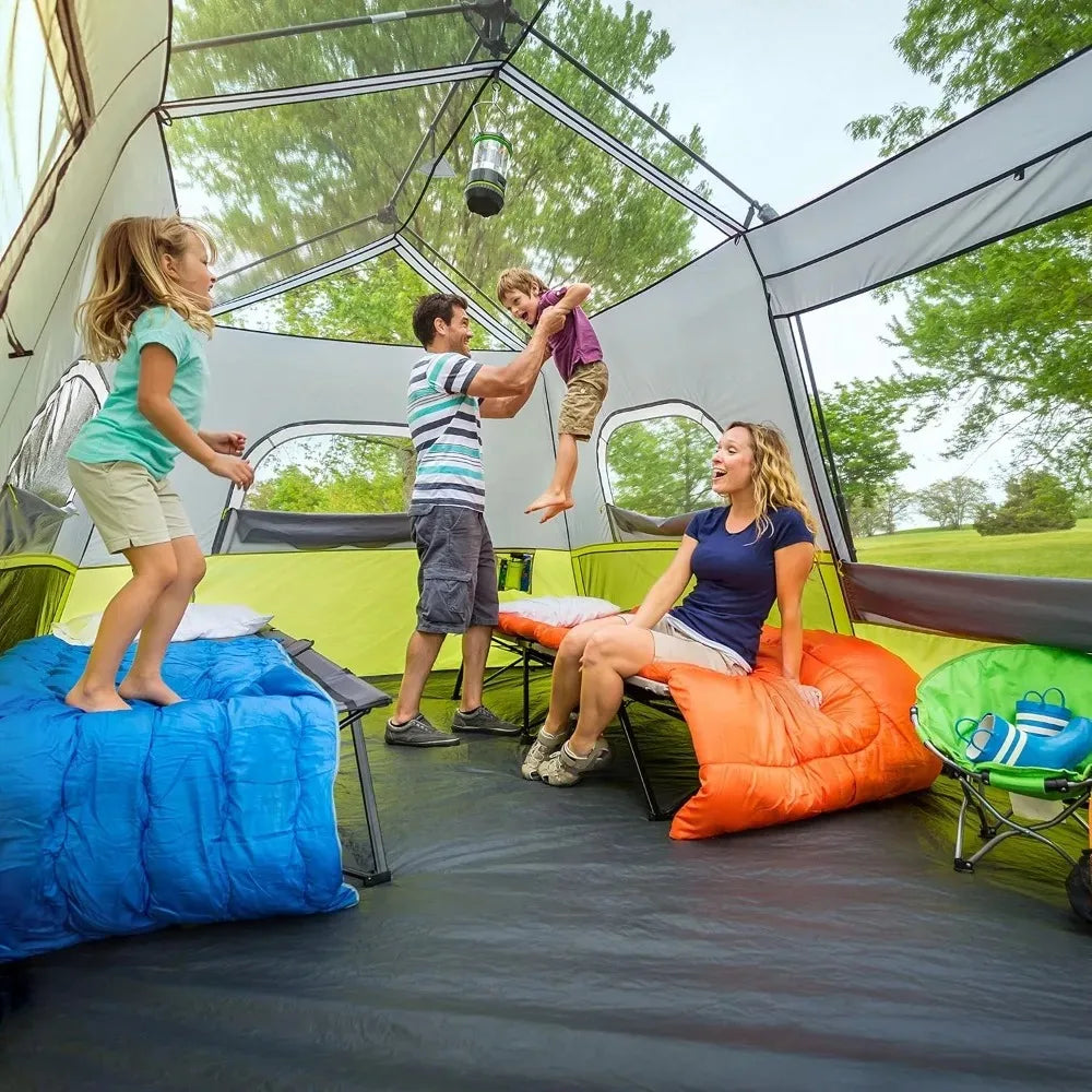 9 Person Instant Cabin Tent 14 Foot x 9 Foot Green