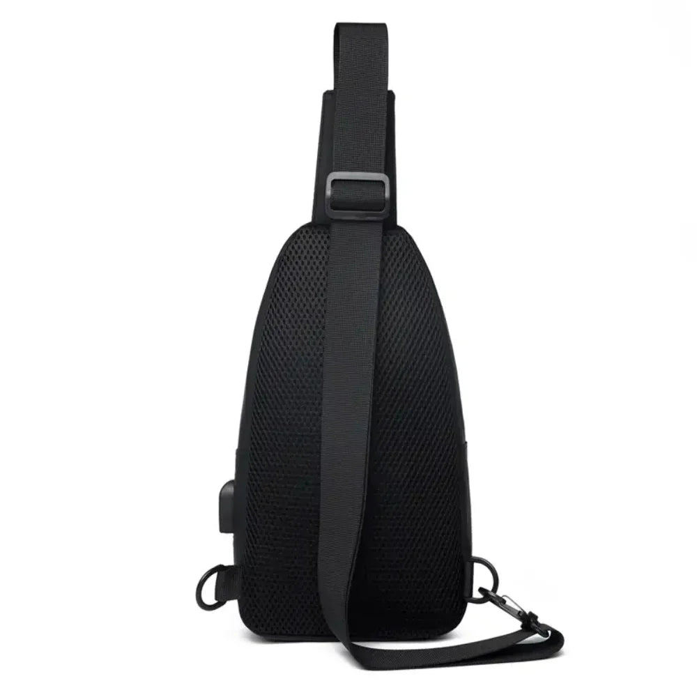 Versatile Stylish Functional Men's Backpack Adjustable Sling Bag for Men and Women Fashionable Crossbody Daypack in Black