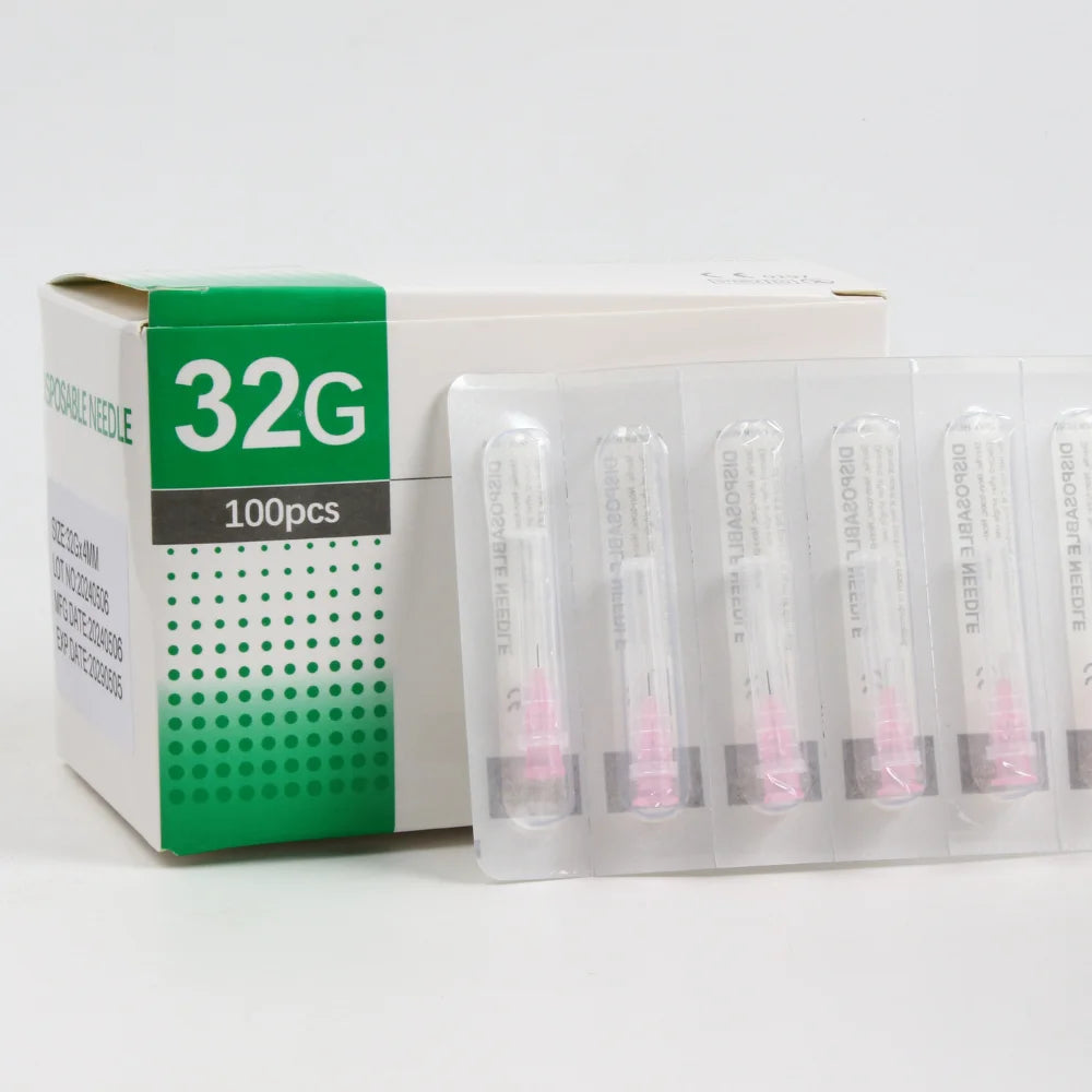 100 Pieces Tattoo Piercing Needles 30G 31G 32G 34G Painless Small Superfine Beauty Eyelid Tool