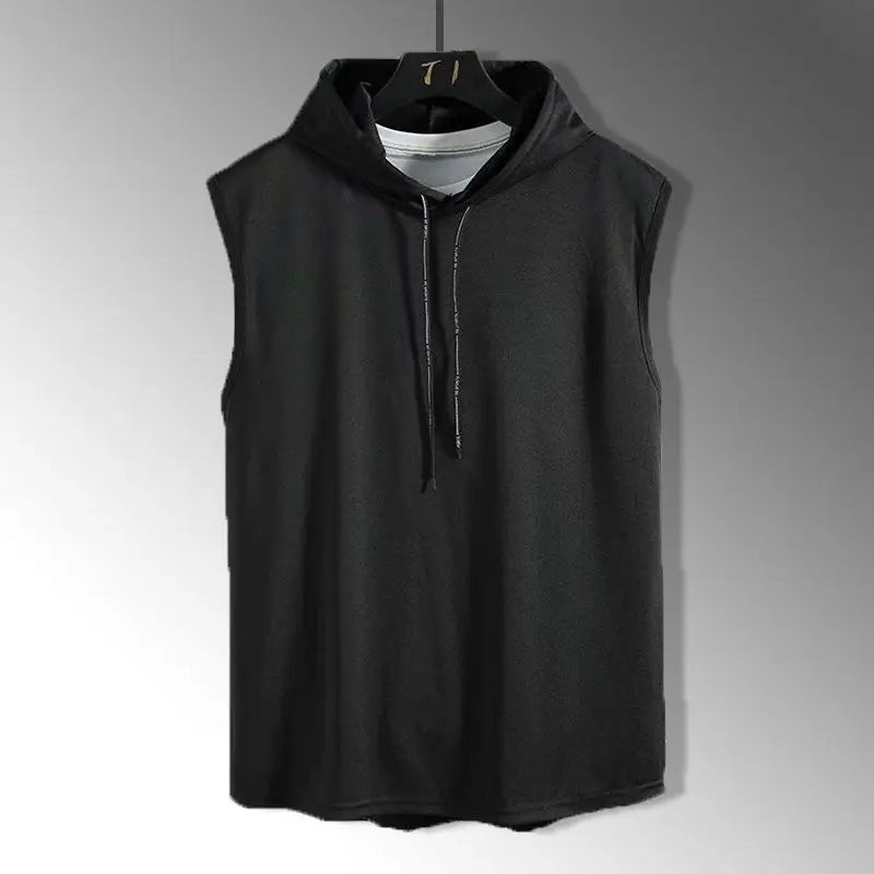 Solid Color 2023 Brand New Men's Tank Tops Vest Sleeveless Tees for Male Hooded Man Vests Tops Hip Hop Men Tank Top T Shirt