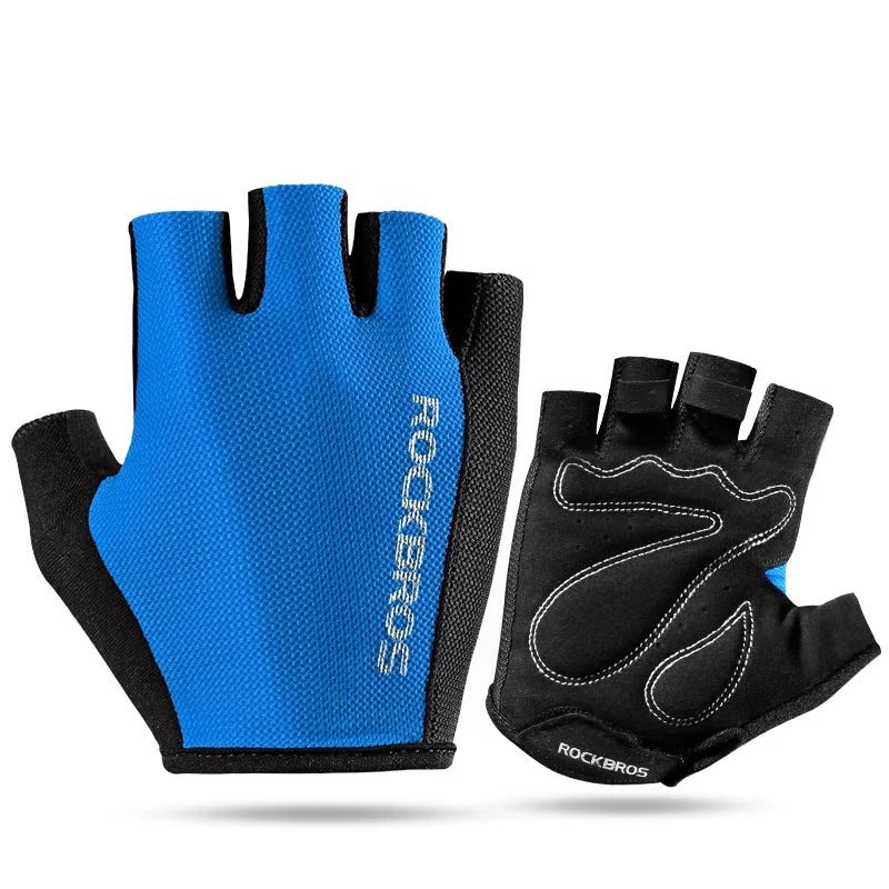 Rockbros Half Finger Bike Gloves Summer Breathable Anti Slip SBR Pad Shockproof MTB Road Bicycle Cycling Gloves