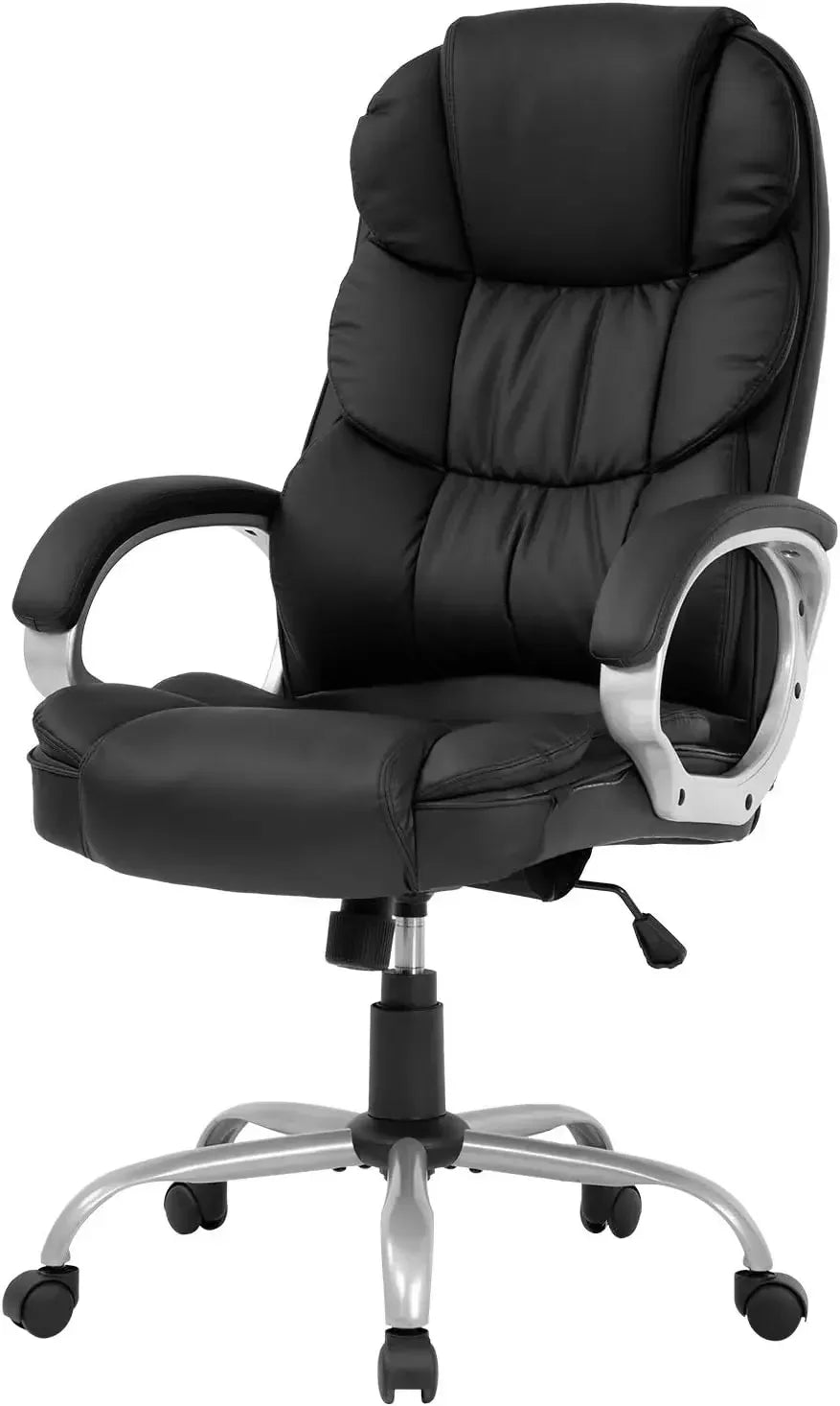 High Back Ergonomic Office Chair PU Leather Swivel Work Chair with Armrests and Lumbar Support