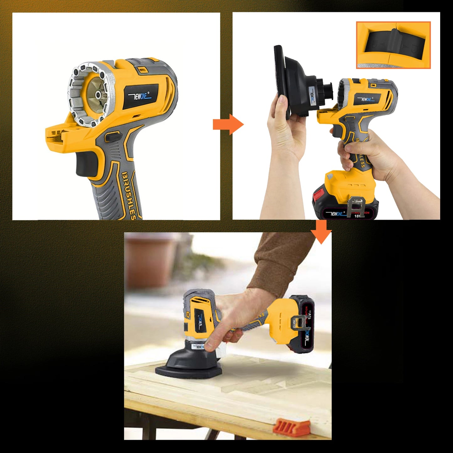 Brushless multifunctional 5-in-1 power tool combination set, a variety of accessories combination is very practical a good gift