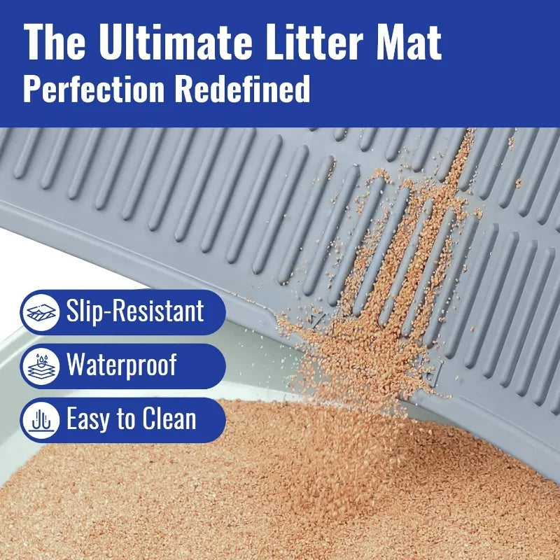 Large Litter Mat Cat Litter Trapping Mat Easy Clean Kitty Litter Catcher Mat 32 Inch x 21 Inch