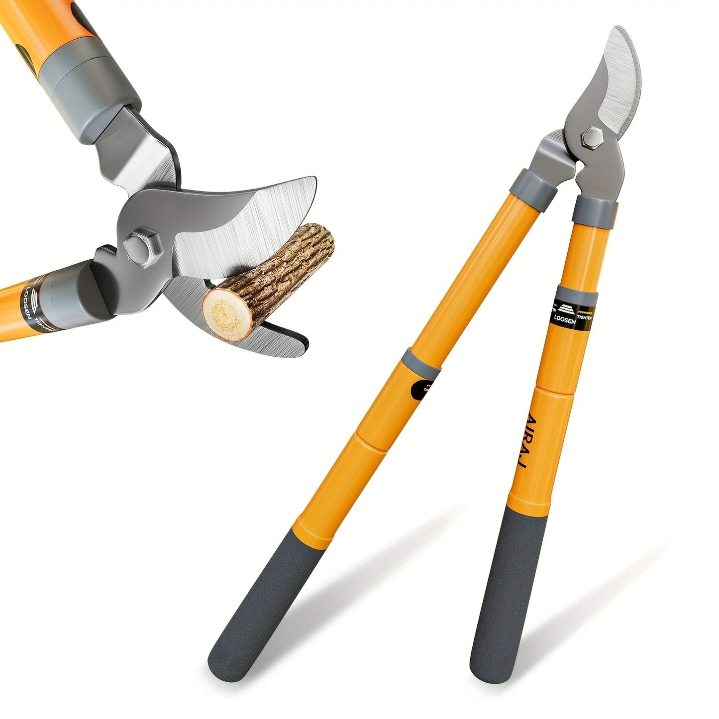 AIRAJ Bypass Lopper , Hedge Shears, Pruning Shears with Telescopic Handles,Extendable Heavy-Duty Branch Cutters, Garden Clippers