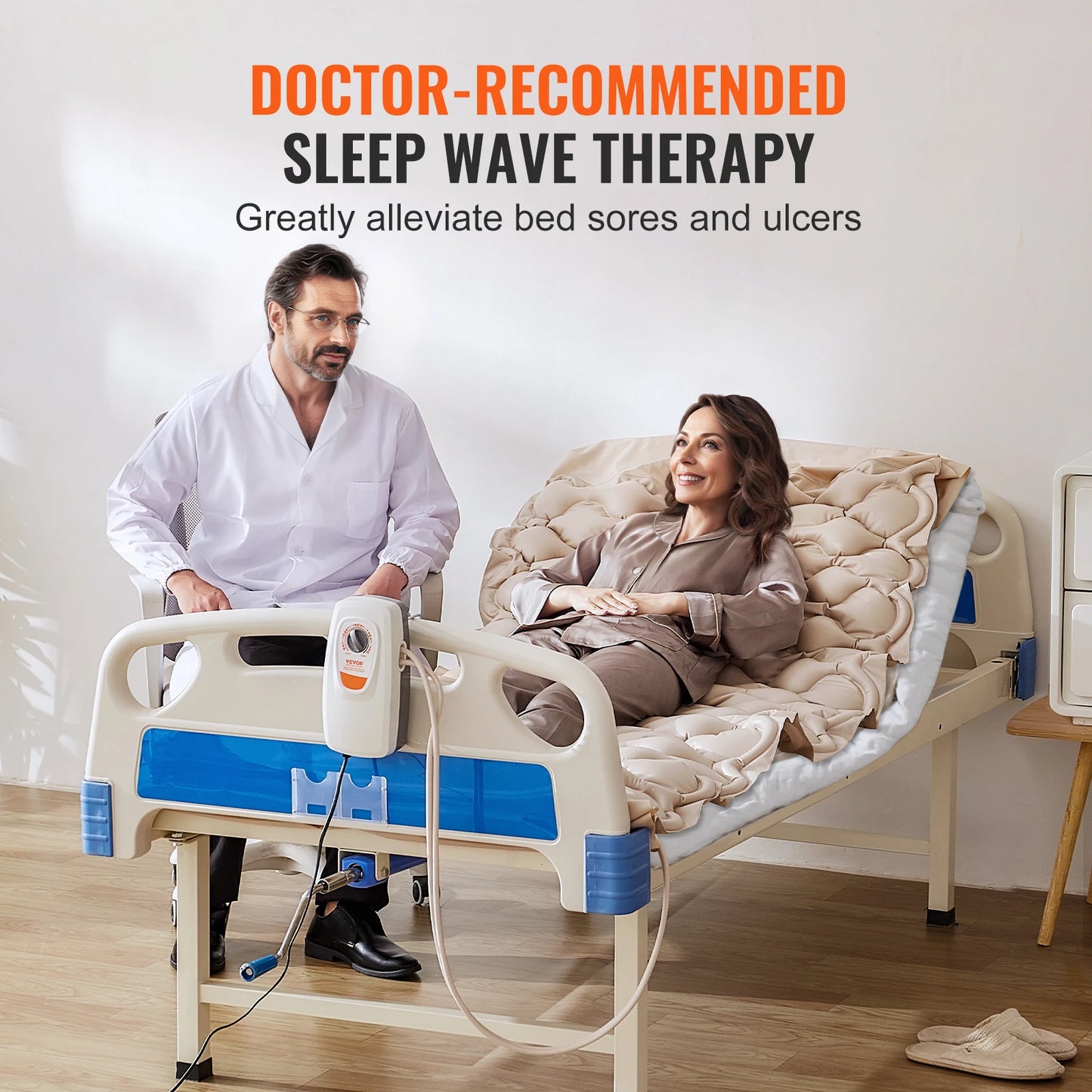 VEVOR Alternating Air Pressure Mattress 5 Level Pressure Air Mattress for Bed Sores Medical Grade PVC Alternating Pressure Pad