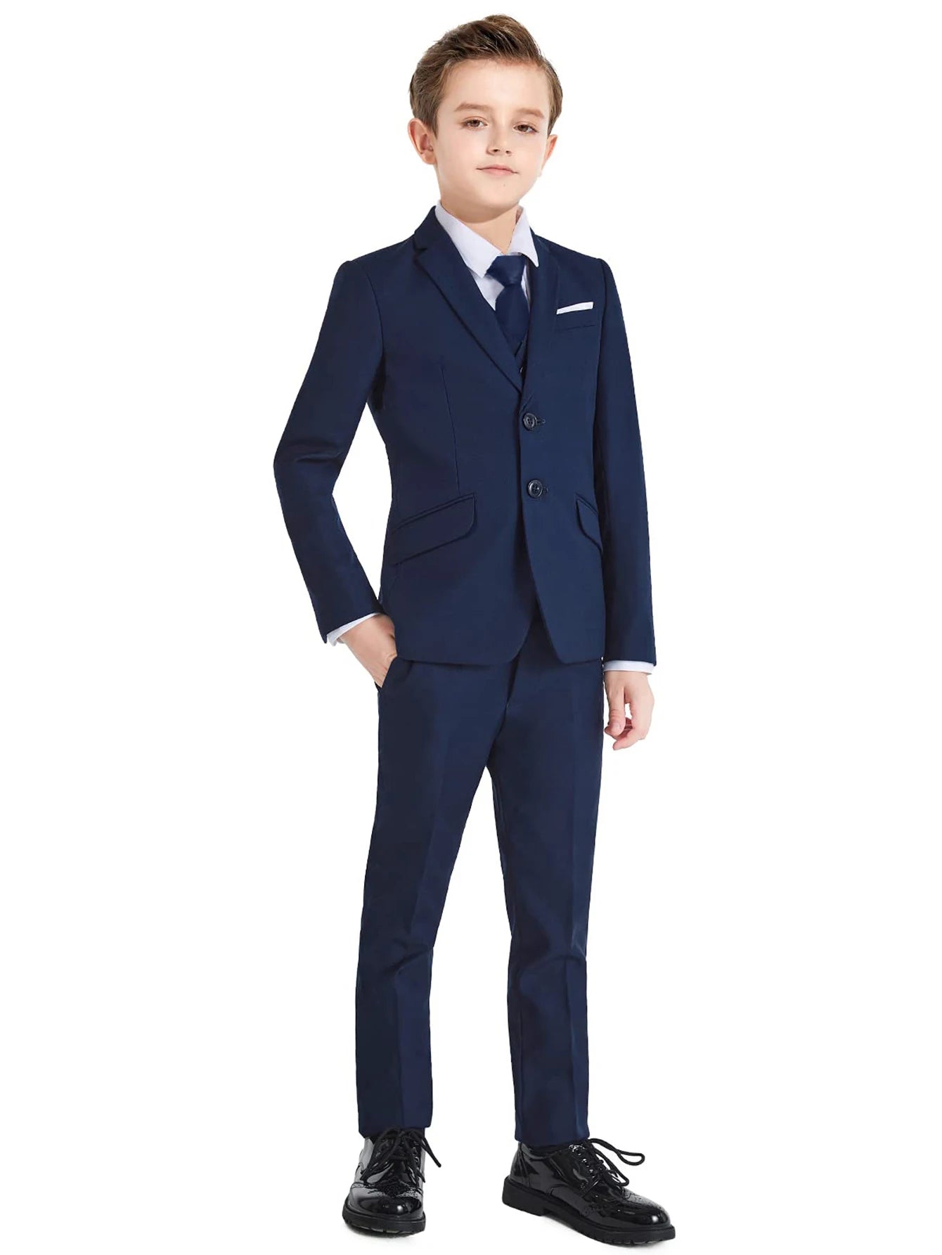 Boys Colorful Formal Suits 5 Piece Slim Fit Dresswear Suit Set School Uniforms