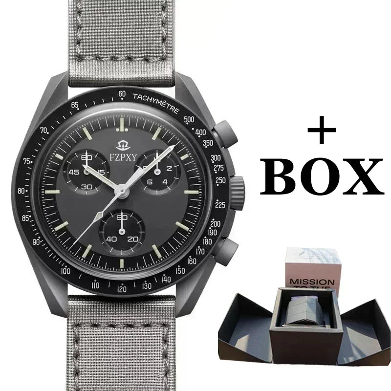 2025 New Men's Moon Mercury Quartz Smart Watch with 1.6 Inch OLED Display