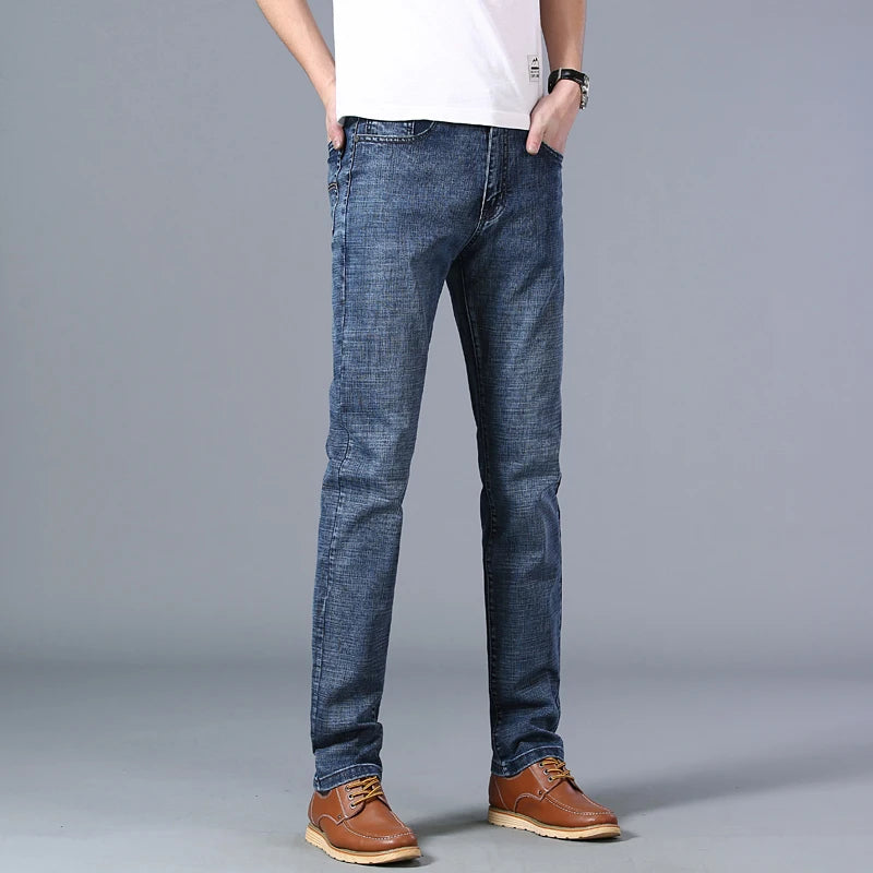 KUBROCN Men Vintage Straight Leg Embroidered Jeans Casual