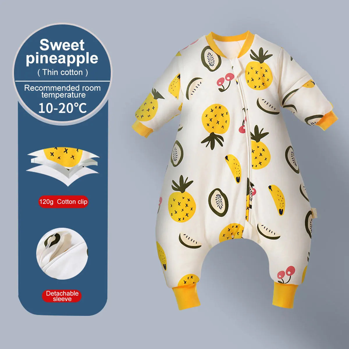 Baby Cartoon Split Legged Sleepsacks With Detachable Sleeves For Boys And Girls Children's Sleeping Bag Autumn And Winter Thickened Cotton