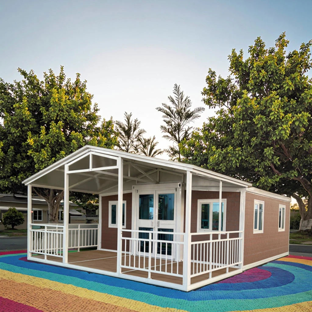 40FT Prefabricated Container Home 2-5 Bedroom Modular Prefab Tiny Home Folding Expandable Container House with Bathroom Kitchen