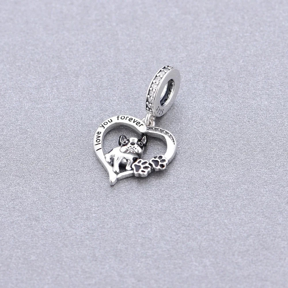 Huoonew Fit Original Pan Charm Bracelet 925 Silver I Love You Forever Yorkshire Dog Bead DIY Memorial Berloque