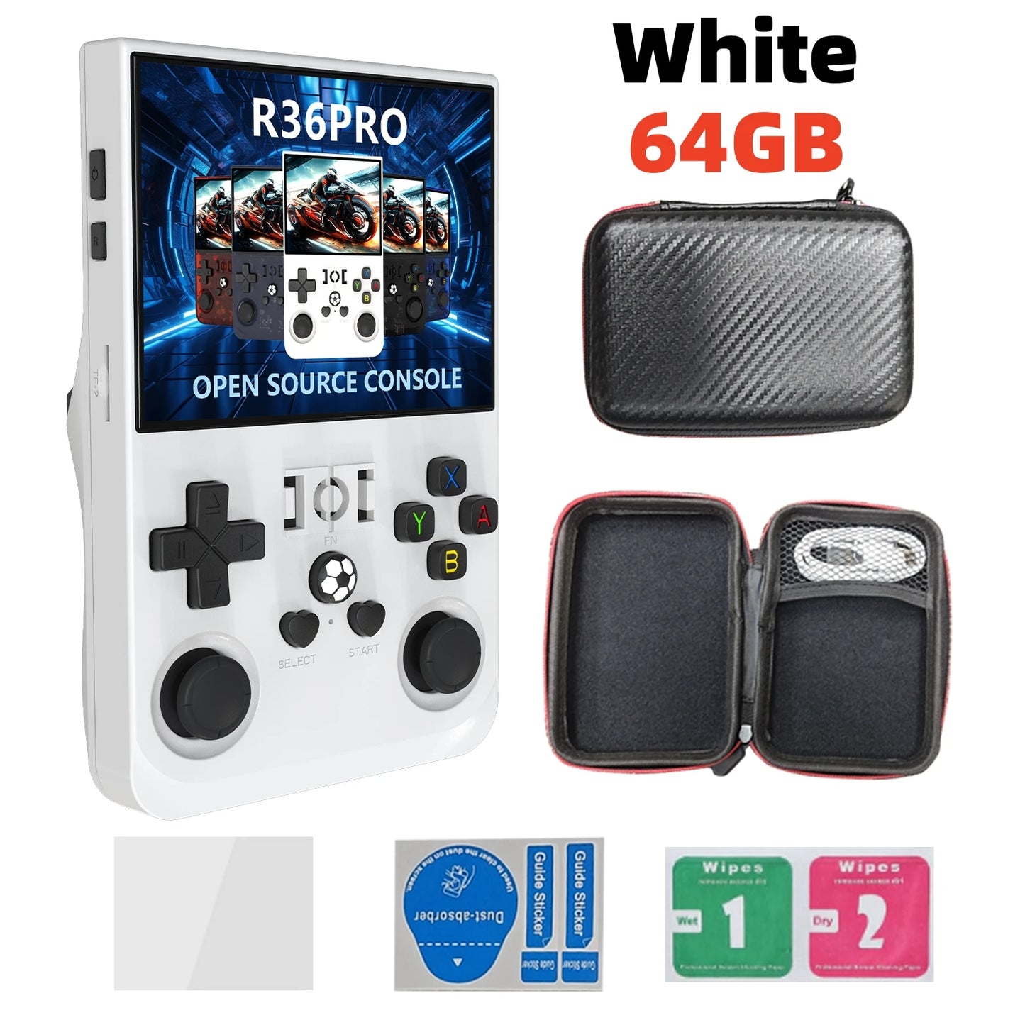 Open Source R36 Pro Retro Handheld Video Game Console with 22000 Games and 35 Inch IPS Screen