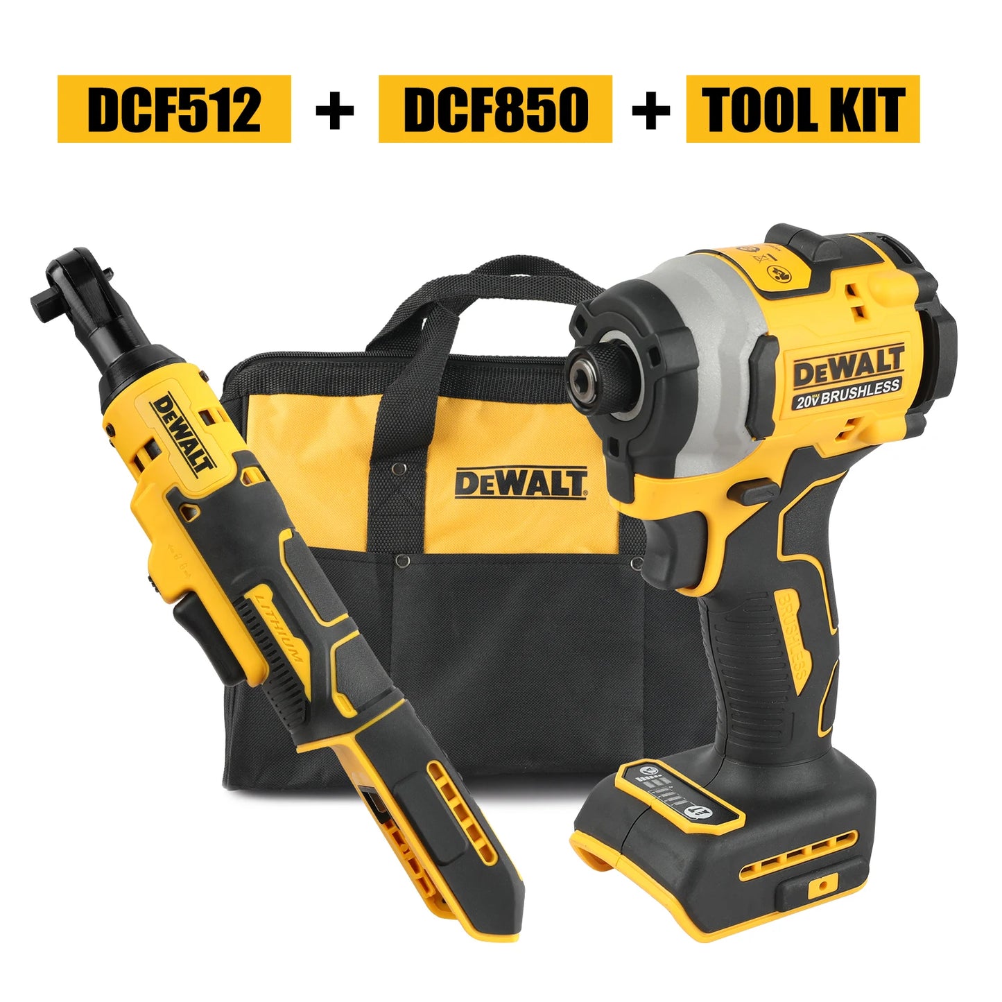 Dewalt DCF850 DCF512 DW Bag Cordless Electric Screwdriver Brushless Motor Rechargeable Drill Driver Electric Impact Wrench Large Torque