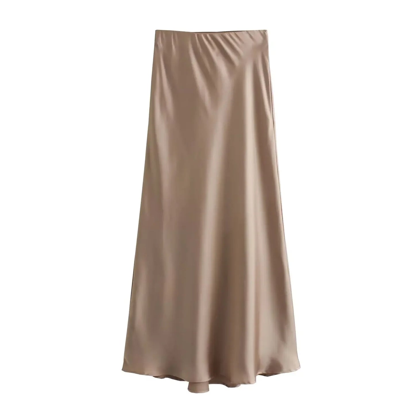 Willshela 2024 Black Satin Skirt Women's High Waist Elegant Long Midi Skirt for Office Fashion