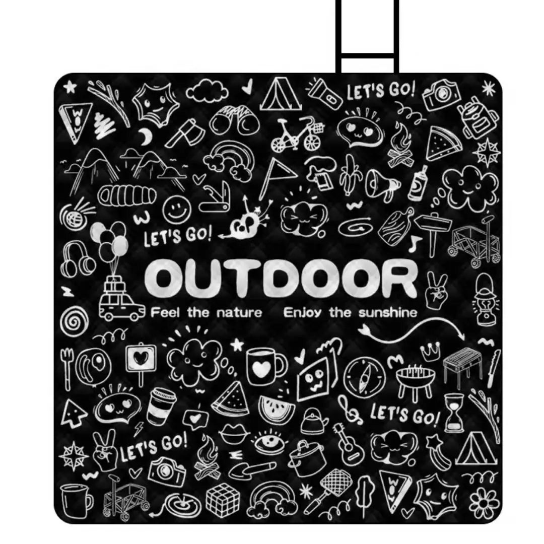 Outdoor Picnic Mat, Lawn Mat, Moisture-Proof Camping Mat, Aluminum Film Base, Large, Machine Washable, Thickened, 2x2m