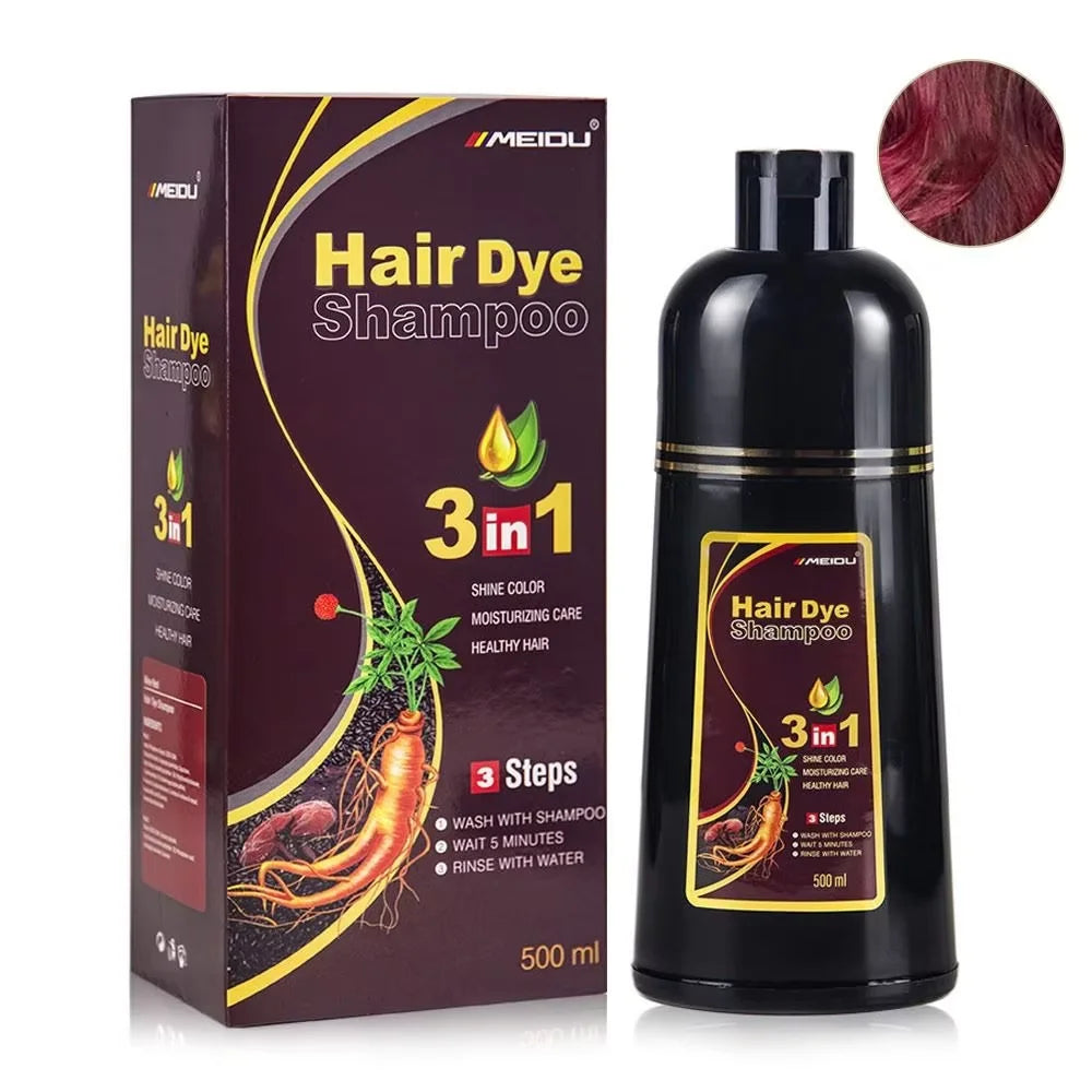 30ml 500ml 3-in-1 Quick Hair Dye Shampoo Natural Black Herbal Hair Dye Moisturizing Mild Hair Dye Conditioner Hair Care Products