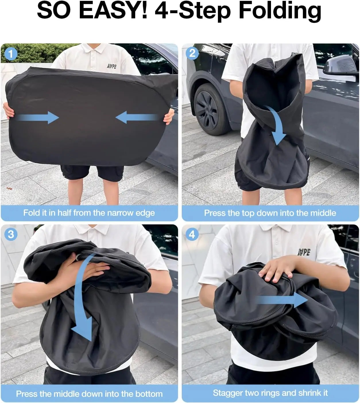 2025 Tesla Model Y and Model 3 Highland Windshield Sunshade Foldable Heat Insulation with Storage Bag