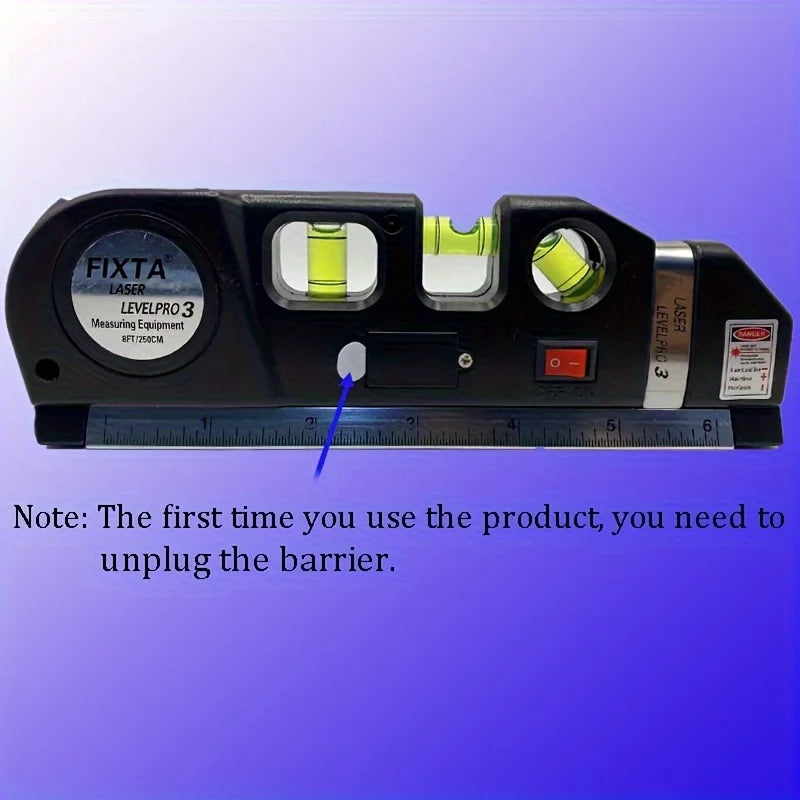 Easy To Use Laser Level Line Tool Multipurpose Laser Level Kit Standard Cross Line Laser 8 Feet Measure Tape Ruler