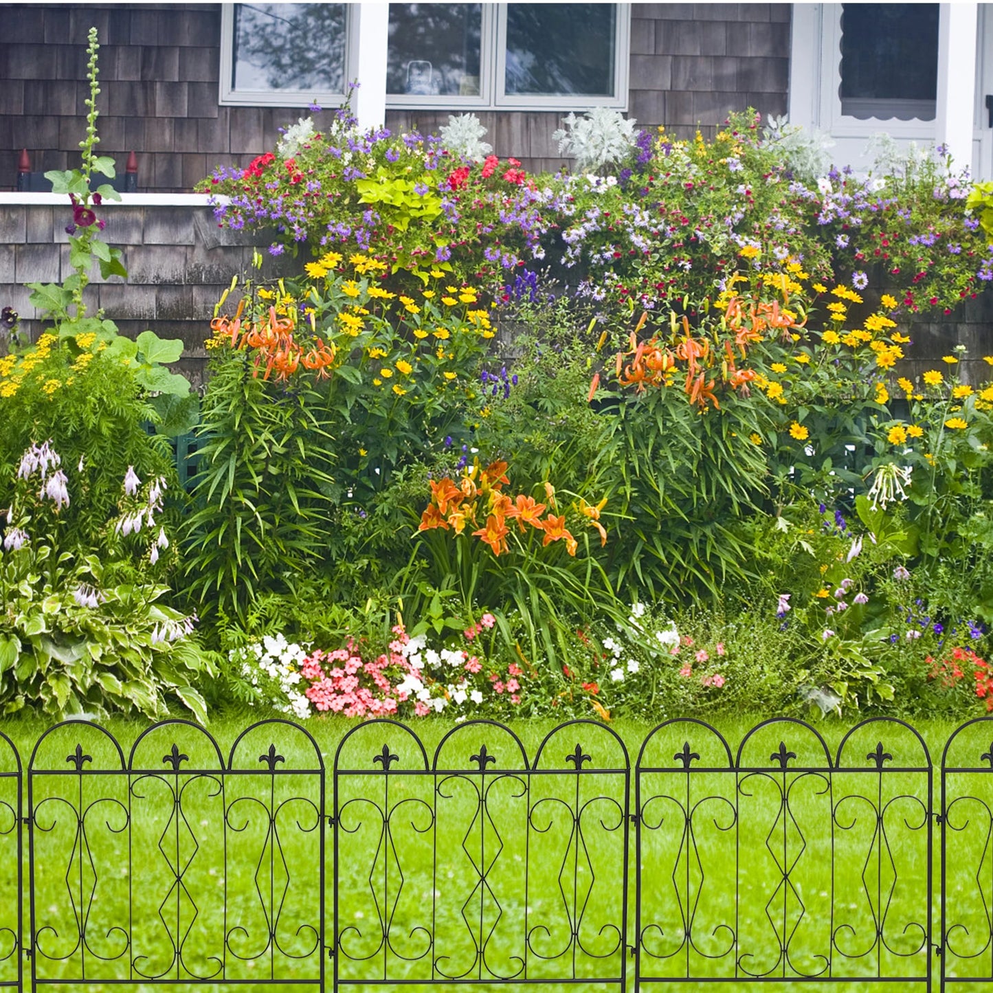 5 Piece Decorative Garden Fence Outdoor Coated Garden Border Edging Landscape Wire Fencing Picket Animal Barrier Fence