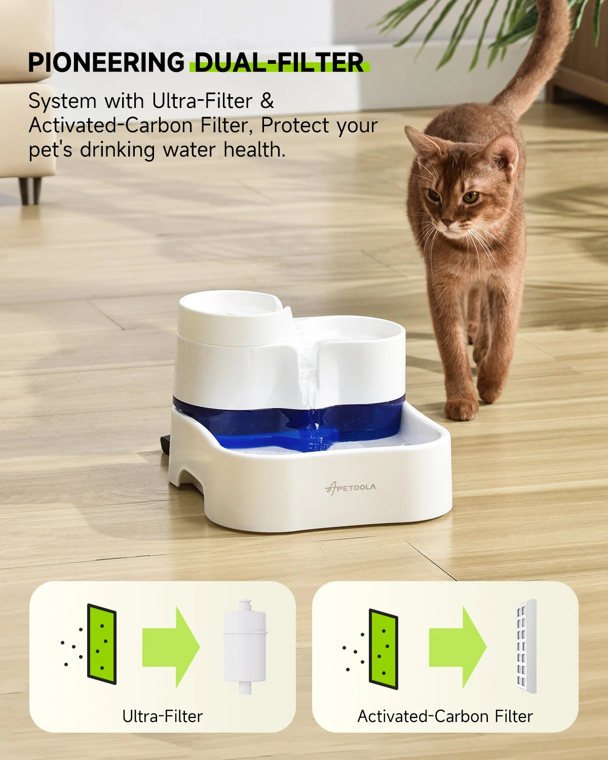 Replacement Filters For Cat Dog Water Fountain APETDOLA 3L Dispenser Activated Carbon Filter FP50
