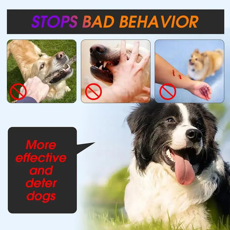 Portable Ultrasonic Dog Repeller Handheld Anti-Barking 3in1 Dog Training Device