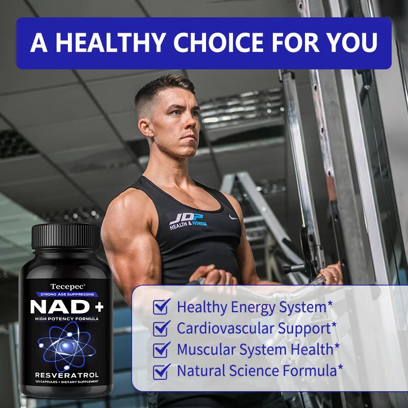 NAD Plus Supplements with Quercetin and Resveratrol for Cell Health Muscle Brain Vision and Heart Health