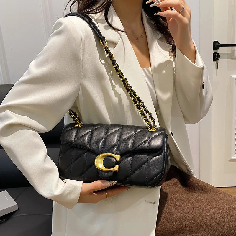 Lingge Embroidery Thread Bag Female New Fragrance Chain Bag High Quality One Shoulder Diagonal Bag