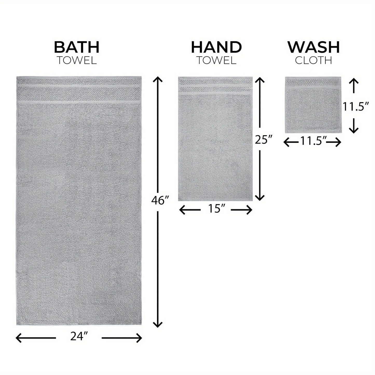 Deluxe 10 Piece Towel Set in White for Supreme Softness and Long Lasting Durability