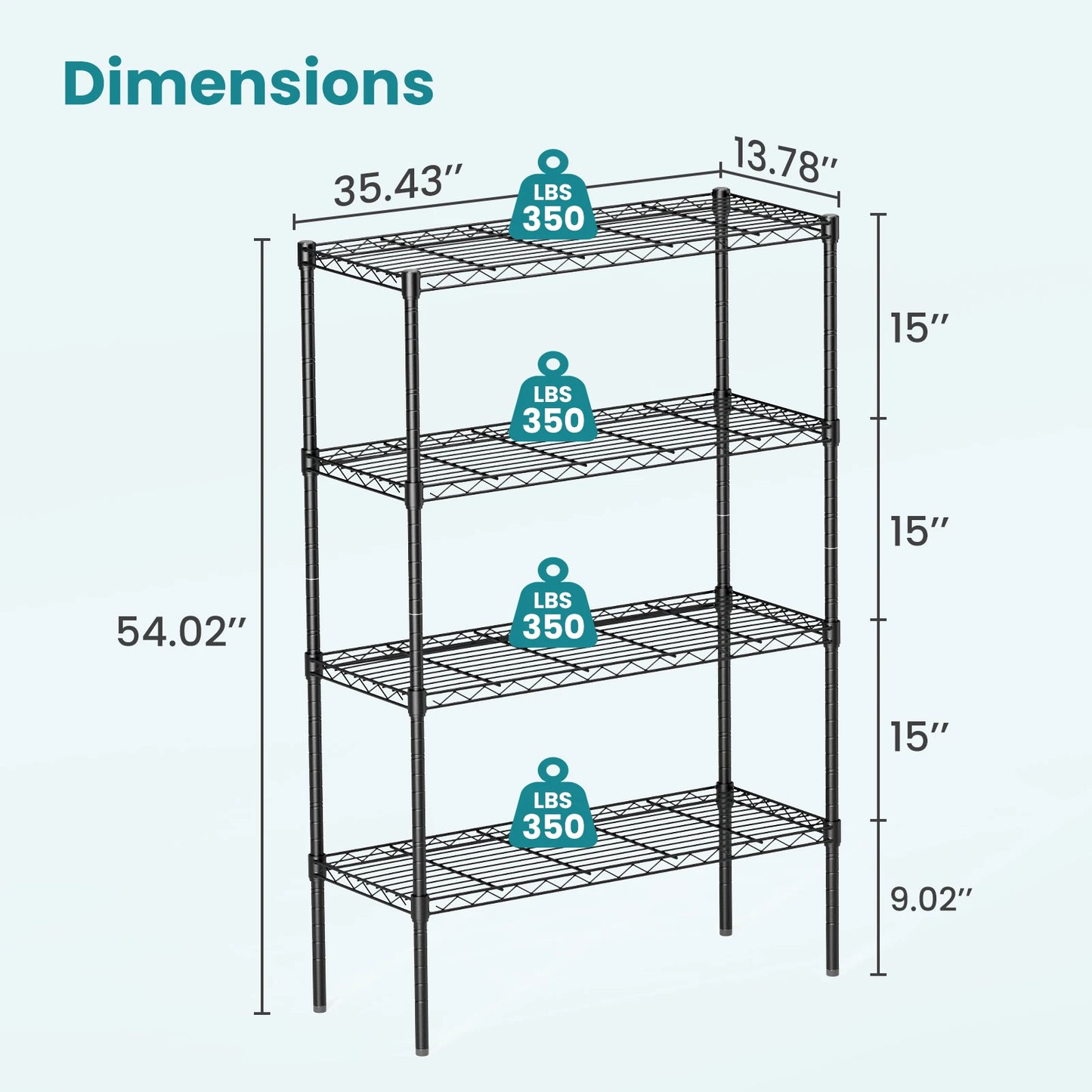 JHK Adjustable Three Five Tier Metal Wire Storage Bookshelf