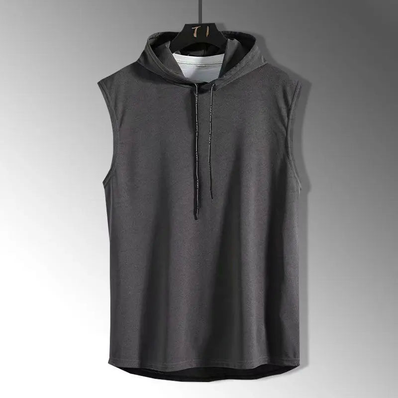 Solid Color 2023 Brand New Men's Tank Tops Vest Sleeveless Tees for Male Hooded Man Vests Tops Hip Hop Men Tank Top T Shirt