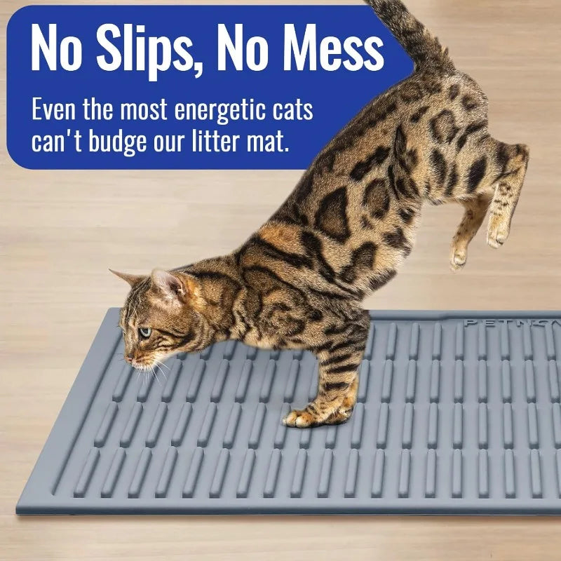 Large Litter Mat Cat Litter Trapping Mat Easy Clean Kitty Litter Catcher Mat 32 Inch x 21 Inch