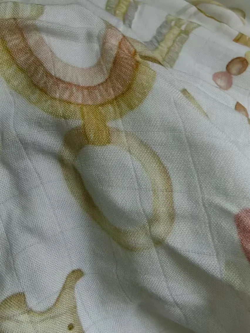 Custom Organic Cotton Baby Blanket 70 Percent Bamboo 30 Percent Cotton Newborn Swaddle Muslin Blanket Paris Design