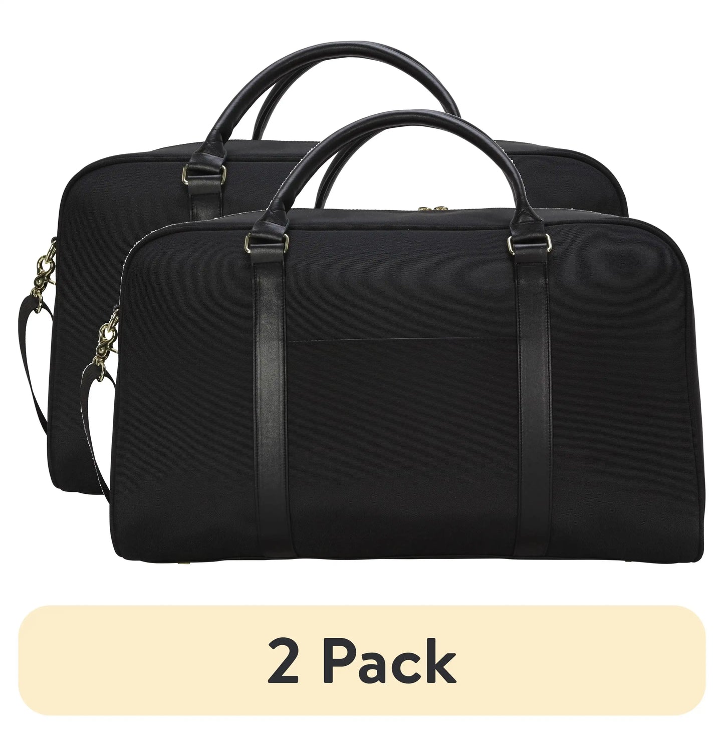 2 Pack 21 Inch Weekender Duffel Bag for Travel Black