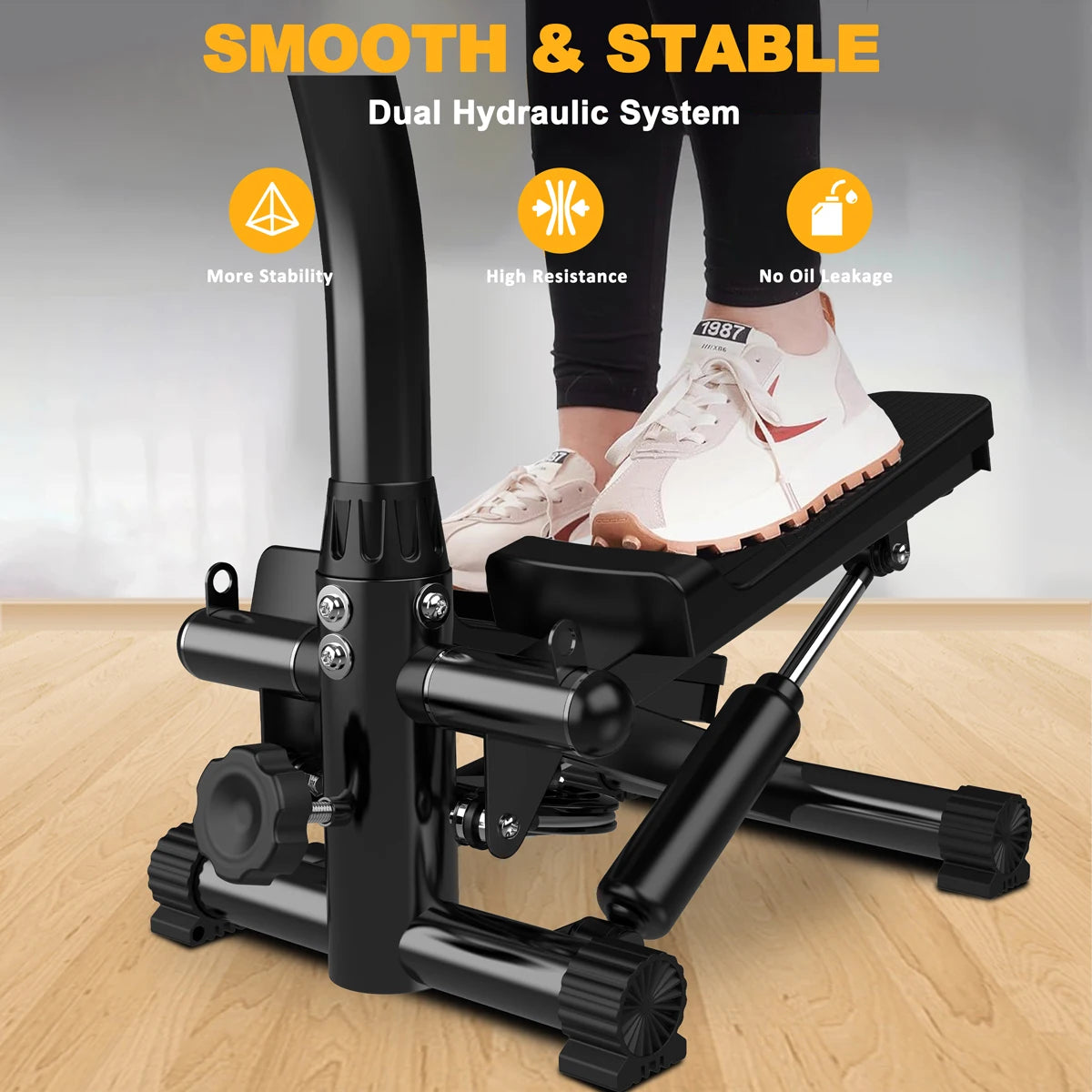Mini Stepper With Handle 300 Pound Load Capacity Hydraulic Stepper With LCD Display