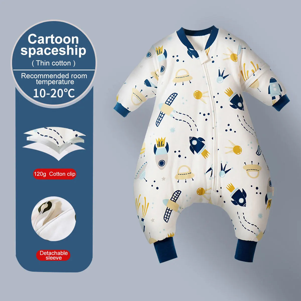 Baby Cartoon Split Legged Sleepsacks With Detachable Sleeves For Boys And Girls Children's Sleeping Bag Autumn And Winter Thickened Cotton