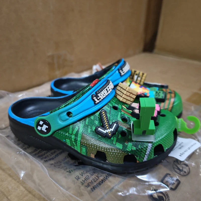 New My World Anime Game 3D Home Beach Shoes Summer Slippers EVA Sandals for Kids and Adults